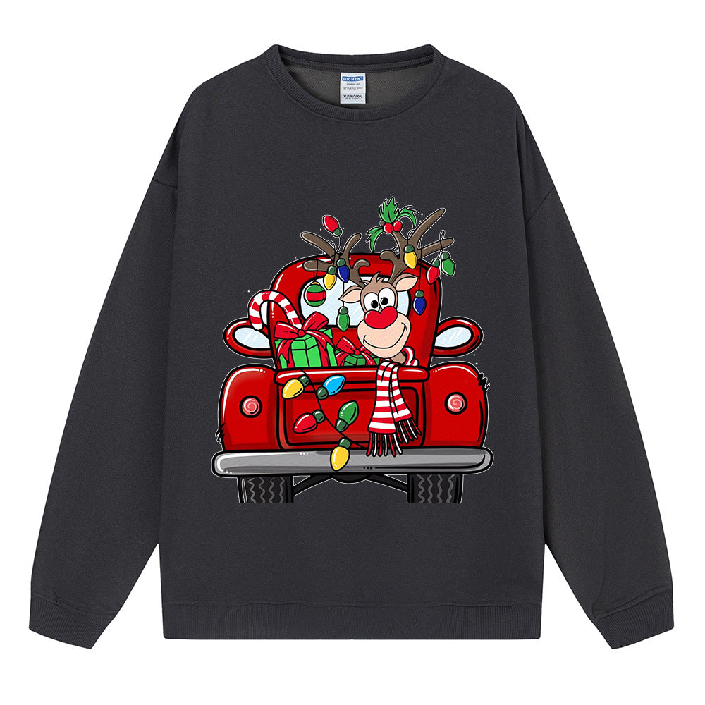 Christmas sweater for women, Christmas car lights reindeer
