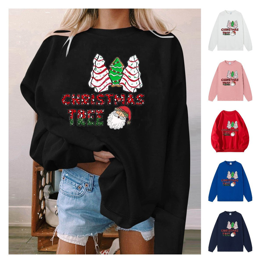 Christmas tree cake Christmas tree print sweater
