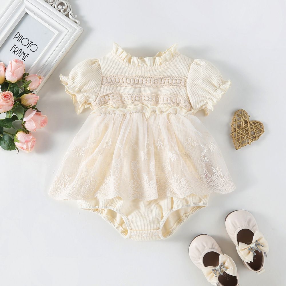 Baby Onesie with Lace Skirt