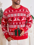 Christmas round neck loose sweater for men