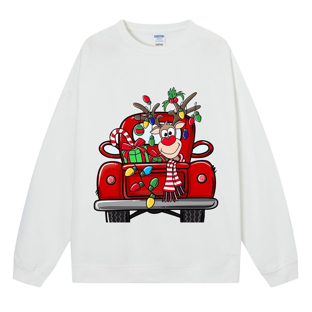 Christmas sweater for women, Christmas car lights reindeer