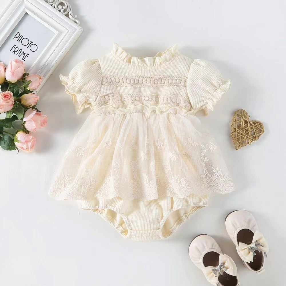Baby Onesie with Lace Skirt