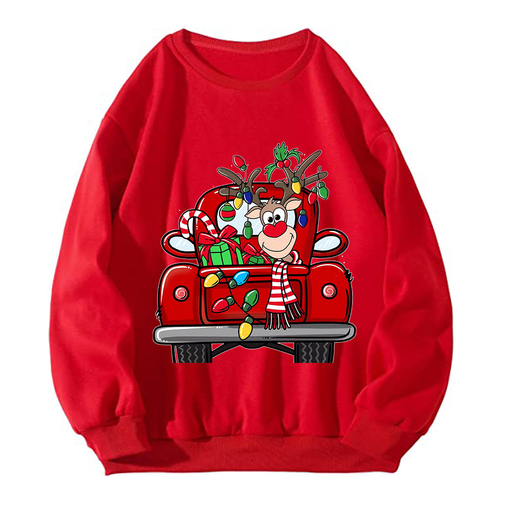 Christmas sweater for women, Christmas car lights reindeer