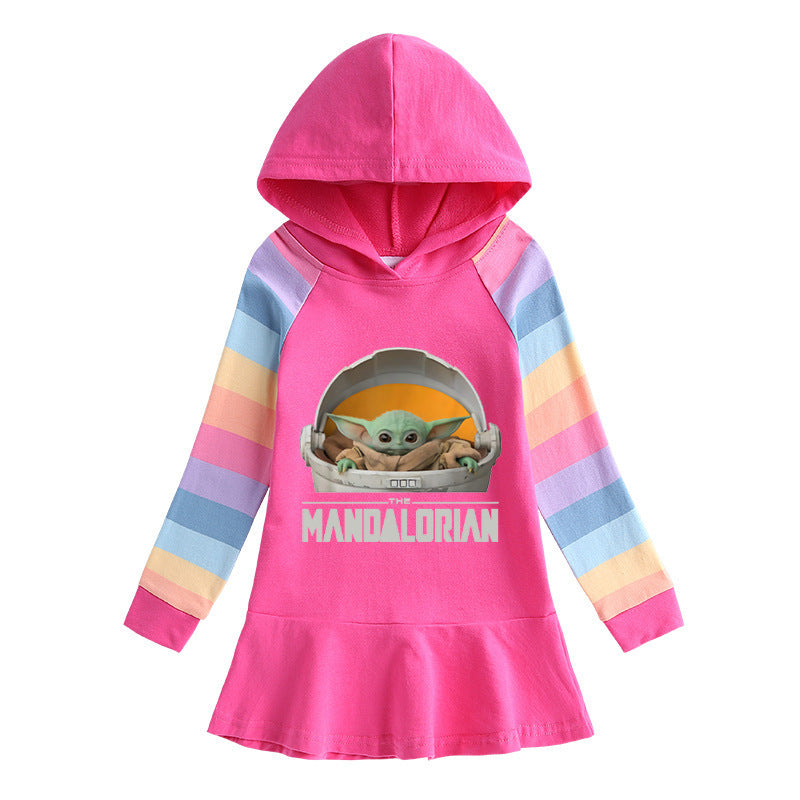 Yoda Baby Long Sleeve Baby Rainbow Dress