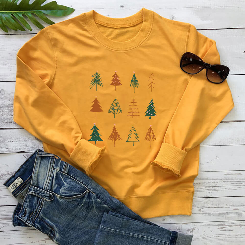 Christmas tree print Christmas hoodie