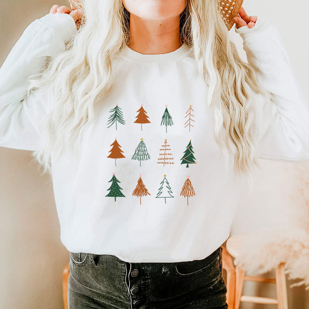 Christmas tree print Christmas hoodie